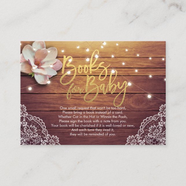 Baby Shower Books for Baby / Bring a book Request Enclosure Card (Front)