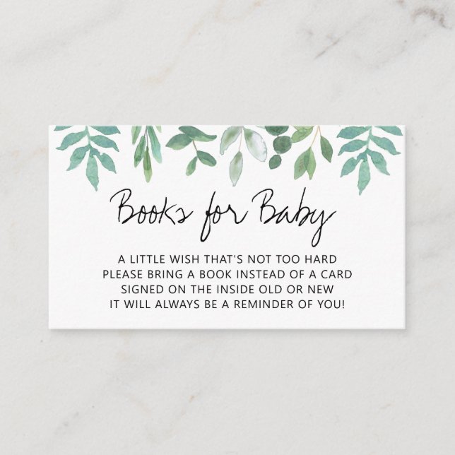 Baby  Shower Books For Baby Enclosure Card (Front)