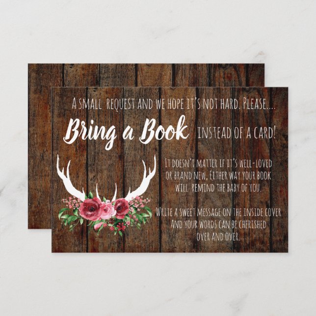 Baby Shower Books For The Baby Card (Front/Back)