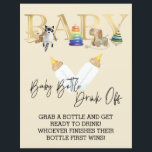 Baby Shower Bottle Drink Off Chug Game<br><div class="desc">This design may be personalised in the area provided by changing the photo and/or text. Or it can be customised by clicking Personalise this Template and then choosing the click to customise further option and delete or change the colour of the background, add text, change the text colour or style,...</div>
