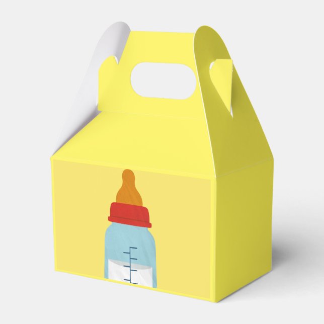 Baby Shower Bottle Favour Box Yellow (Front Side)