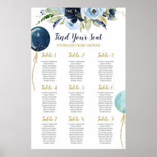 Baby Shower Boy Balloons Seating Chart