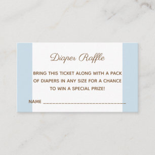 Baby Shower Boy Bear Diaper Raffle Ticket Enclosure Card