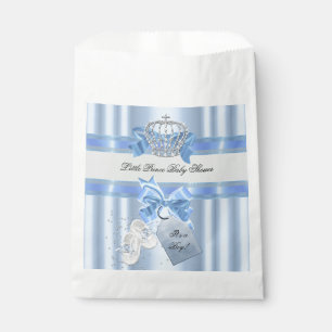 Baby Shower Boy Blue Little Prince Crown 3a Favour Bags