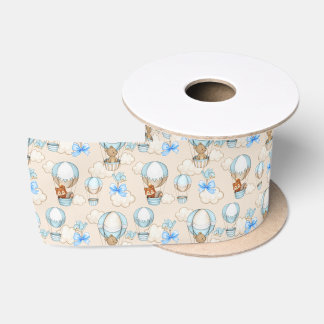 Baby Shower Boy Blue Satin Ribbon