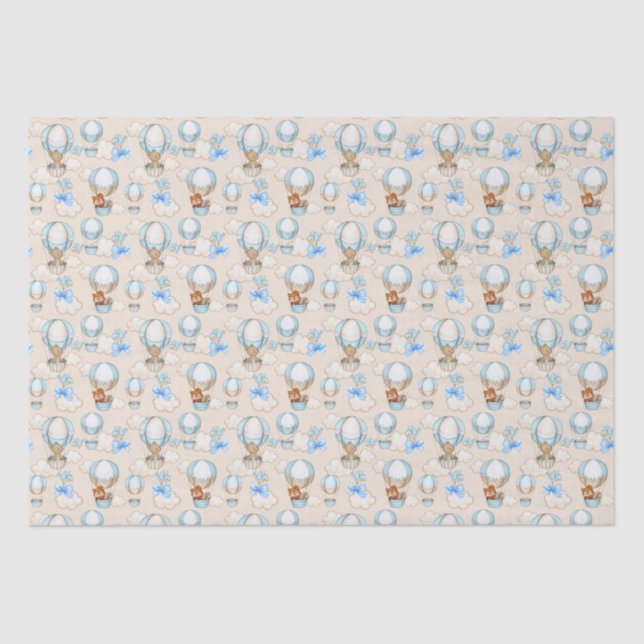Baby Shower Boy Blue Tissue Paper (Front)