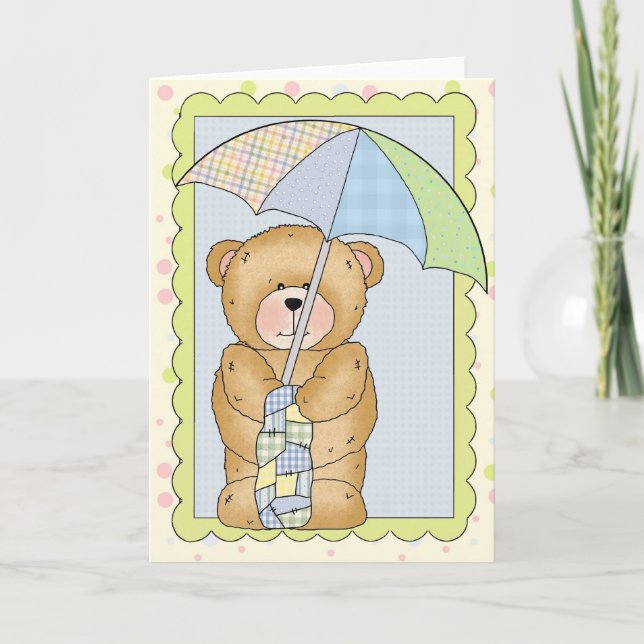 Baby Shower Boy Customisable Card (Front)