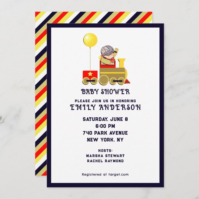 Baby Shower Boy Invitation (Front/Back)