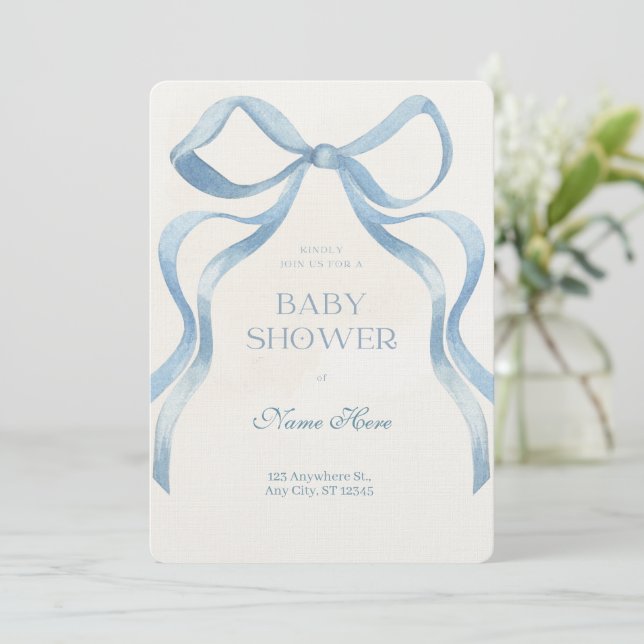 Baby Shower Boy  Invitation (Standing Front)