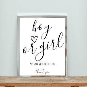 Baby Shower Boy Or Girl Gender Game Sign