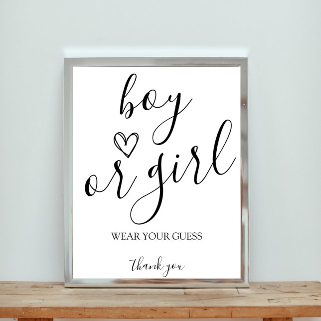 Baby Shower  Boy Or Girl Gender Game Sign (Creator Uploaded)
