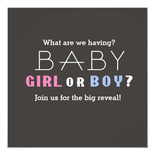Baby Shower Boy or Girl Gender Revealing Party Card