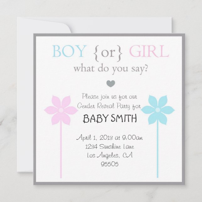 Baby Shower Boy or Girl Invitation (Front)