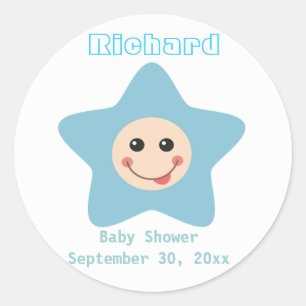 Baby Shower Boy Sticker Invite