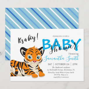 Baby Shower Boy tiger Announcement