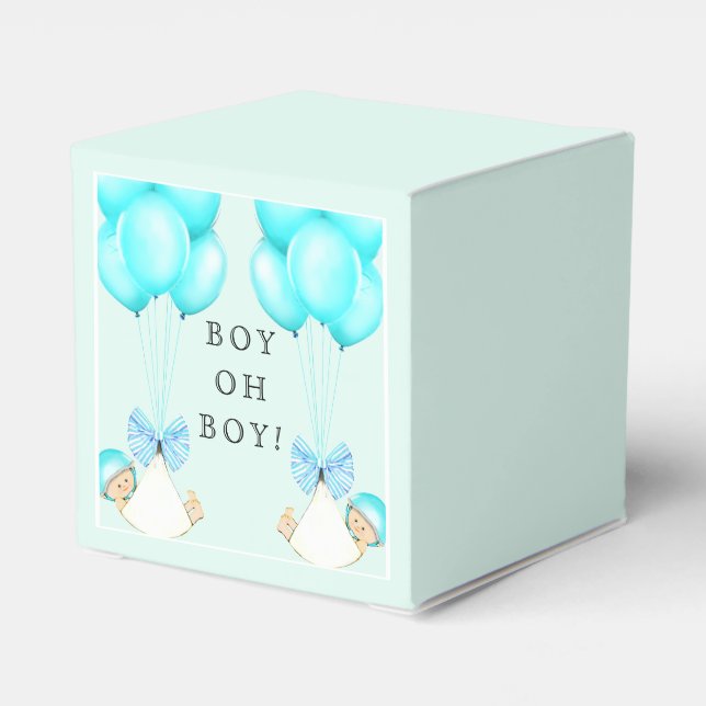 Baby Shower Boy Twins Favour Box (Back Side)