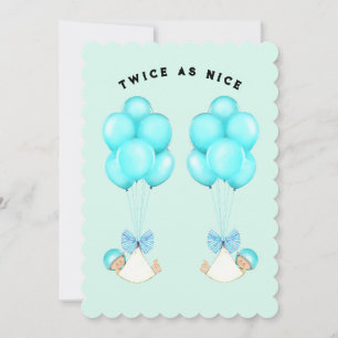 Baby Shower Boy Twins Invitation