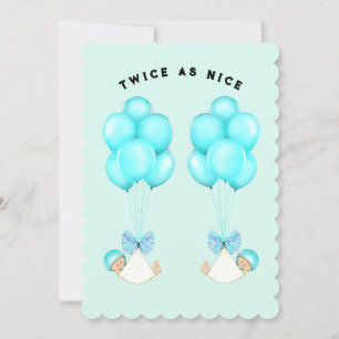 Baby Shower Boy Twins Invitation