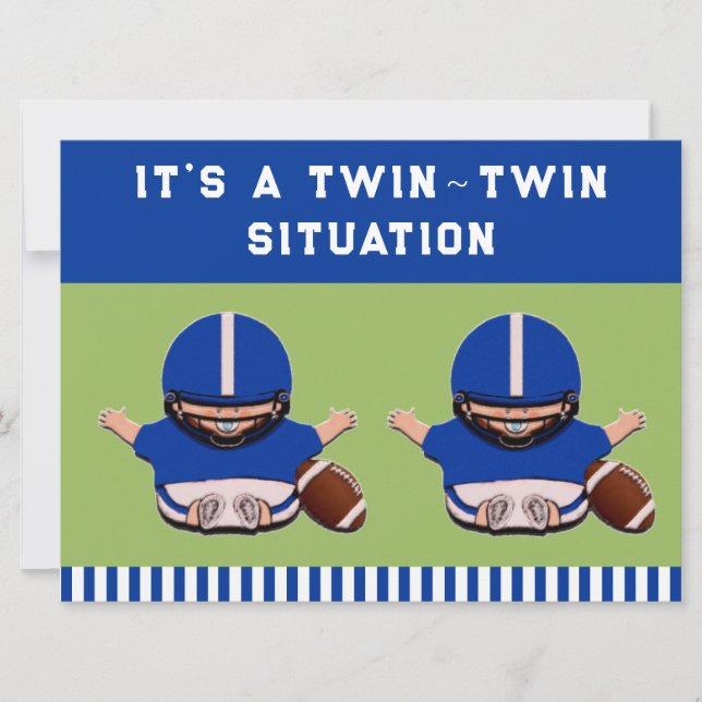 Baby Shower Boy Twins Invitation (Front)