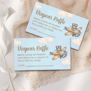 Baby Shower Boy with Cute Flying Teddy Bear Enclosure Card