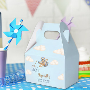 Baby Shower Boy with Cute Teddy Bear in Pilot Favour Box