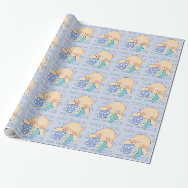 Baby Shower boy wrapping paper (Unrolled)
