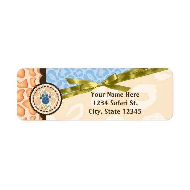 Baby Shower Boys Blue Safari Theme Invitation (Front)