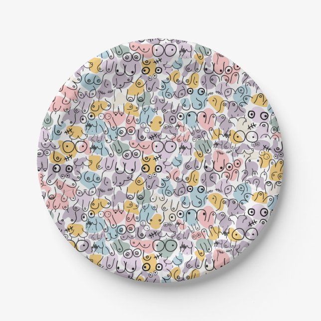 baby shower breast paper plate (Front)