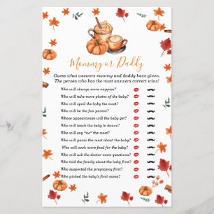 Baby Shower Brewing Pumpkin Spice Mummy or Daddy