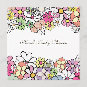 Baby Shower Bright Blossoms Custom Invitation