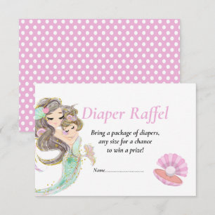 Baby Shower Brown Mermaid Raffel Under the Sea Invitation