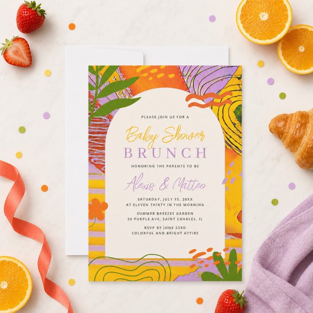 Baby Shower Brunch Invitation Colourful Tropical (Creator Uploaded)