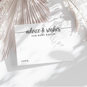 Baby Shower Brush Script Baby Advice Card