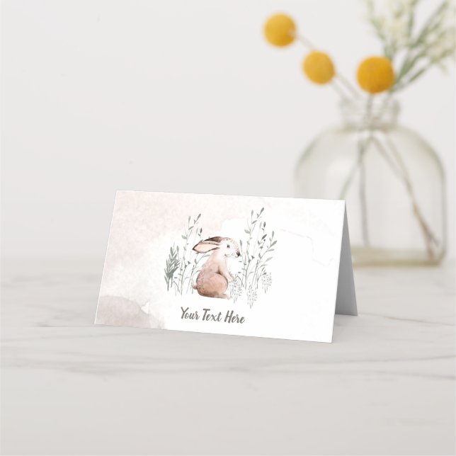 Baby Shower Buffet Label, Woodland Animals Place Card (Front)