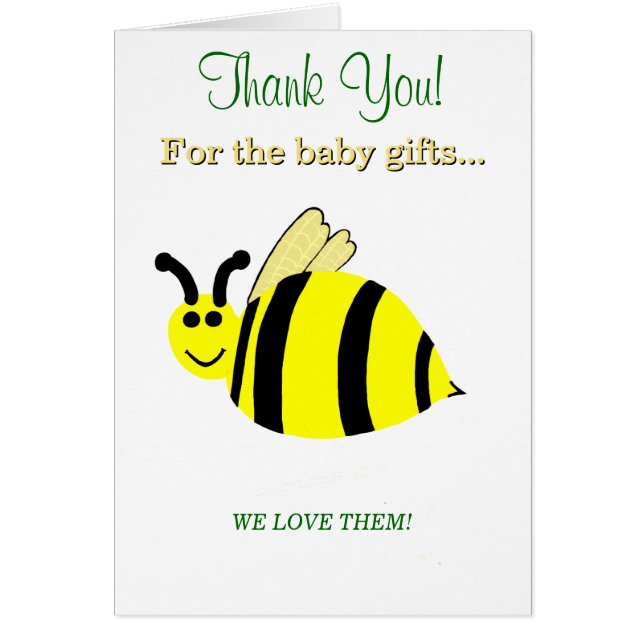 Baby Shower Bumble Bee Thank You (Front)