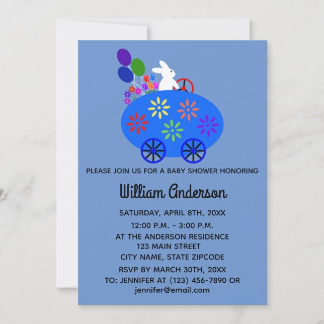 Baby Shower Bunny Egg #2-2 Invitation Card (Front)