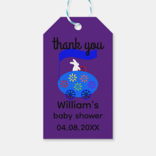 Baby Shower Bunny Egg Car #1 Gift Tag
