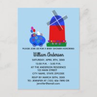 Baby Shower Bunny Egg Car #4 Invitation Postcard