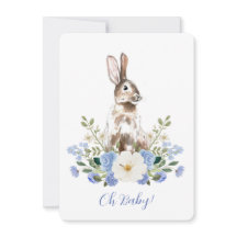 Baby Shower Bunny Watercolour Invitation