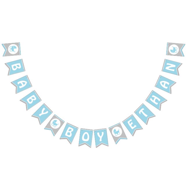 Baby Shower Bunting Flag /Banner for Baby Boy (All)