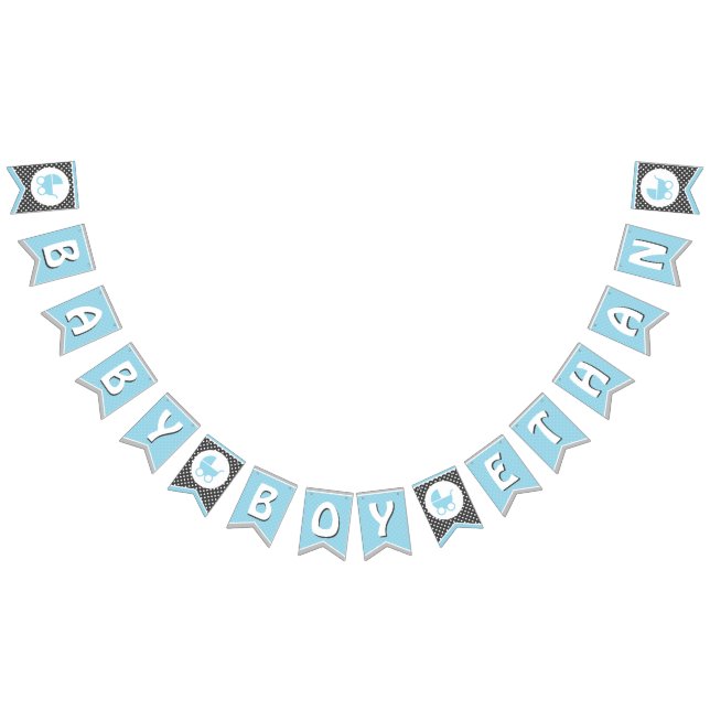 Baby Shower Bunting Flag /Banner for Baby Boy (All)