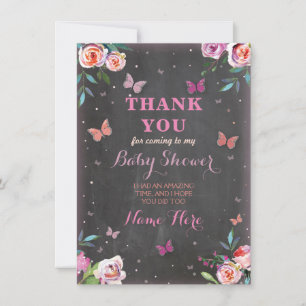 Baby Shower Butterfly Thank you Card