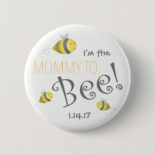 Baby Shower Button for New Mummy to Bee