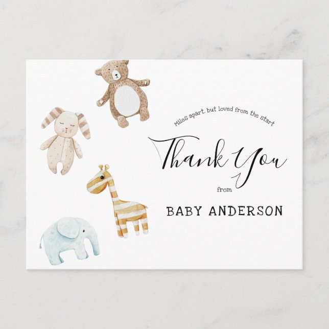 Baby Shower by Mail Baby Toys Thank You Postcard (Front)