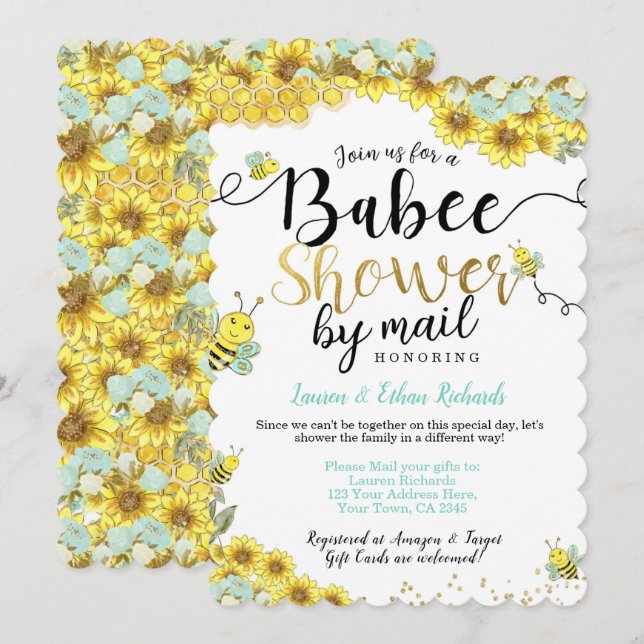 Baby Shower by Mail Bee Invitation (Front/Back)
