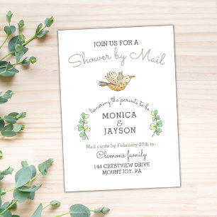 Baby Shower by Mail Cute Mama Bird Invitation