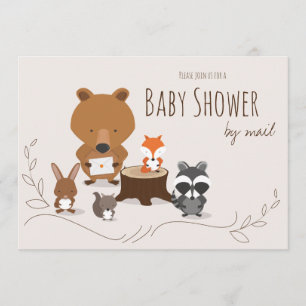 Baby Shower by Mail Cute Woodland Animals Invitation