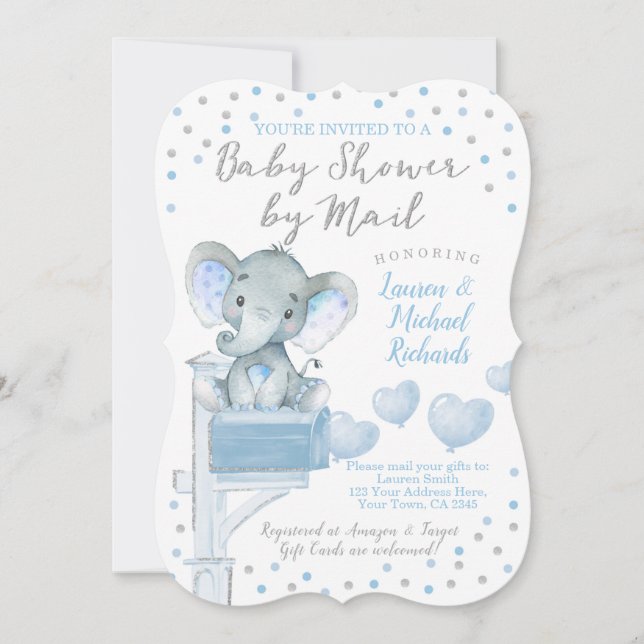 Baby Shower by Mail Elephant Invitation (Front)