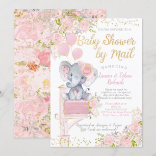 Baby Shower by Mail Elephant Invitation
