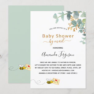 Baby Shower by mail eucalyptus greenery mum to bee Invitation